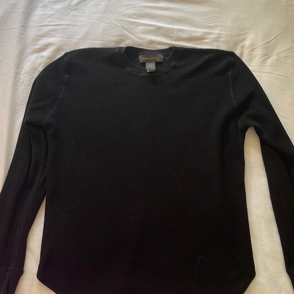 Banana Republic mens long sleeve waffle knit shirt size large
